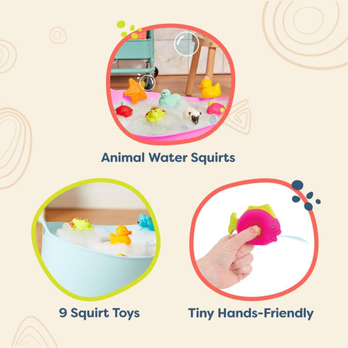 B. toys- Animal Bath Squirts- Water Play- 9 Water Squirts – Baby Bath Toys -Tub Toys For Babies – 10 Months +...