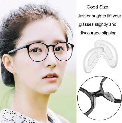 Eyeglass Nose Pads, Adhesive Anti-Slip Nose Pads, Soft Silicone Nose Pad Cushion for Glasses, Eyeglasses, Sunglasses, 12 Pairs(Clear)...