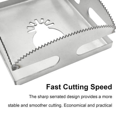 Square Slot Cutter, 2 Pcs Stainless Steel Outlet Cutout Multi-Tools Carving One Step in Place Oscillating Milling Cutter for Drywall/Plastic Metal...