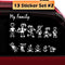 TOTOMO 13 Stick Figure My Family Car Stickers (Style#2) with Pet Dog Cat Family Car Decal Sticker for Windows Bumper...