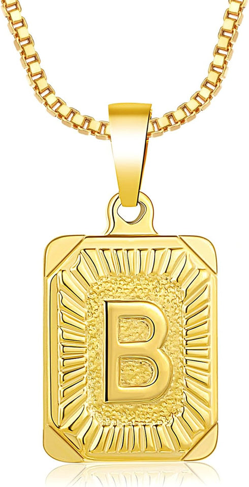 14K Gold Plated Monogram Initials, Alphabet Pendant Letter A to Z Necklaces for Women with Gift Box | Adjustable Chain, Minimalist, Tiny Dainty Al...