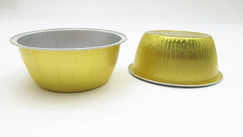 KitchenDance Disposable Colored Aluminum Foil Ramekins Pan - 4 Ounces Round Non-Stick Baking Pans Perfect for Home Baking, Bakeries, Restaurants, ...