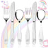 Lehoo Castle Toddler Utensils, 6 Pcs Toddler Silverware 2 Year Old, Toddler Forks and Spoons, Kids Silverware Set Stainless Steel, Metal Silverwar...