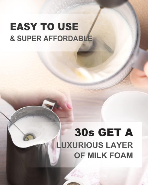 Milk Frother Handheld, ESCLAP Wirelessly Rechargeable Frother for Coffee, Electric Drink Mixer Handheld for Cappuccino, Frappe, Matcha, Hot Chocol...
