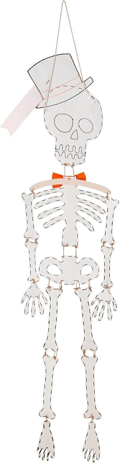 Mud Pie Skeleton Halloween Door Hanger, 65", White (40060032T)...