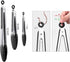 HOTEC Premium Stainless Steel Locking Kitchen Tongs with Silicon Tips, Set of 3-7", 9" and 12" (Black)...