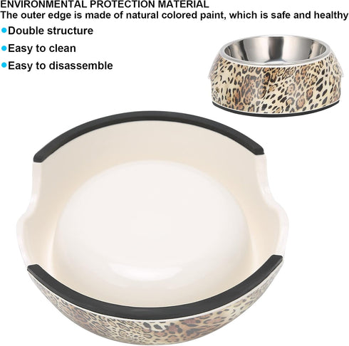 Pet Feeding Bowl, 14cm/5.5in Stainless Steel Dog Bowls Double Wall Dog Food and Water Bowl with Rubber Base for Small Medium Sized Dogs or Cats(S)...