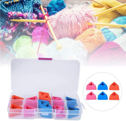 Triangular Crochet Needles Point Protectors Knitting Needles Tips Silicone Knit Point Protectors Sewing Accessories...