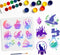 9 Styles Magic Theme Stencils 11.8×11.8inch Reusable Magic Witch Divination Stencil with Paint Brush Devil's Eye Witch Hat Moon Crystal Bottles Dr...