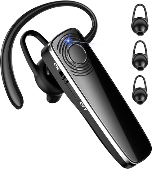 New bee Bluetooth Earpiece with Mic V5.1 Wireless Handsfree Headset 12H Talktime Driving Headset Compatible with iPhone Android Samsung Laptop Dri...