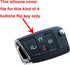 Silicone Key Cover Case Remote Fob Protector fit for VW Golf Polo 2016-2017 4 Buttons Keyless Entry Remote Key Fob Skin Protective key Jacket (Bla...