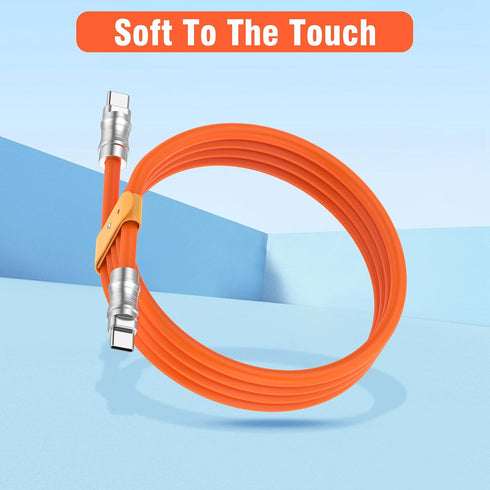 USB C to USB C Silicone Cable 6.6FT, Ultra Flexible & Soft USB Type C 100W Fast Charging Cable, Geek Industrial PD Data Transfer Cable for Phones,...