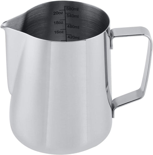 Frothing Cup, 600ml Stainless Steel Measuring Cup Mug Milk Frothing Pitcher Jug for Latte Coffee Art...