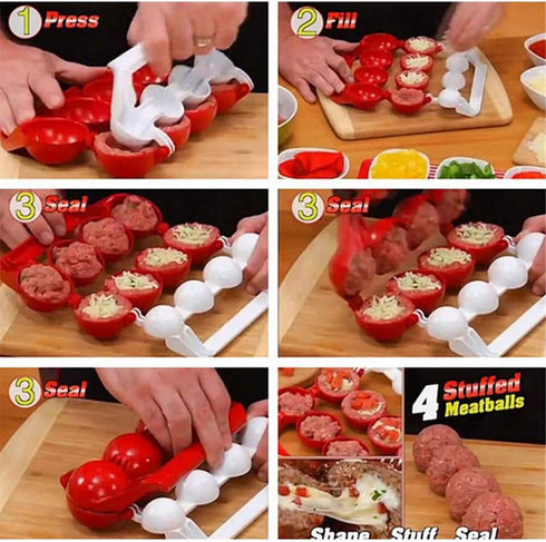 Meat balls Fish Balls Kitchen Homemade Stuffed Meatballs Maker Home Cooking Tools for Fruits, Meatball, Cake, Ice Cream,Melon,...