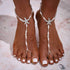 Boho Barefoot Sandals Starfish Beaded Foot Chain Beach Toe Ring Ankle Chain for Women (2PCS)...