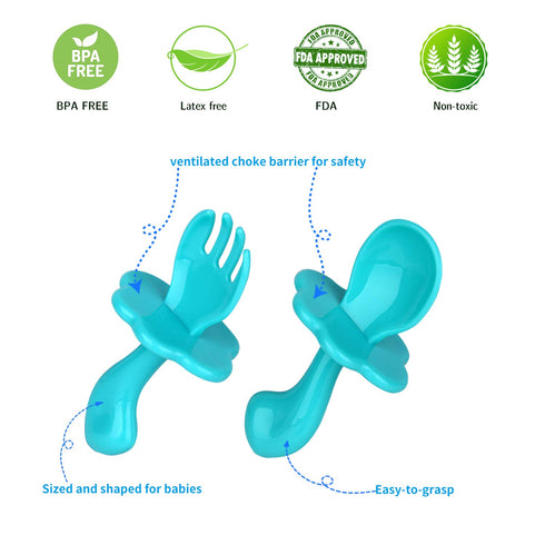 Food Feeder Baby Fruit Feeder Pacifier (3 Pcs) with 6 Different Sized Silicone Pacifiers 2 PCS Silicone Baby Food Dispensing Spoon 90ML with 2 Bab...