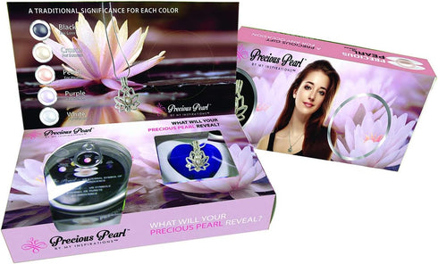 My Inspirations Precious Pearl – Lotus Pendant with 20" Chain, Pearl in Oyster DIY Necklace KIt, Unique Gift Set...