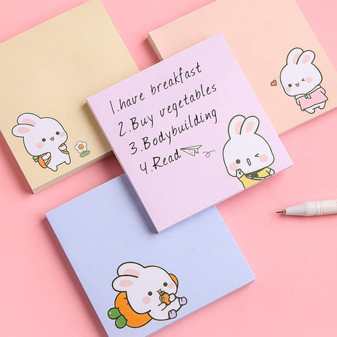 4 Pack 80Sheets Per Pack 3.15x3.15in Self-Stick Note Pads, Kawaii Sticky Notes,Cute Sticky Notes,Korean Sticky Notes,cute stationary,cute school s...