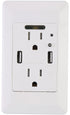 EG-U205 High Speed Dual USB Share 4.2A Charger with 15A Tamper Resistant Wall Receptacle 2 Outlets Band Panel/Night Light White ETL Listed...