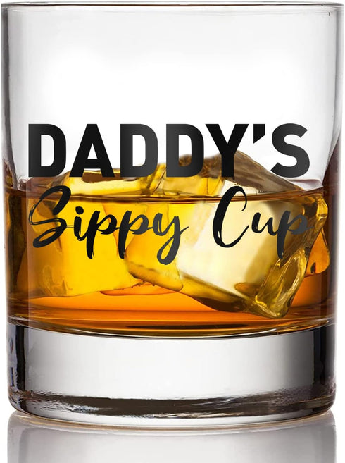 Fathers Day Dad Gifts for New Dad Husband from Daughter Son Wife, 11 OZ Whiskey Glass Birthday Valentines Day Anniversary Christmas Funny Gag Gift...