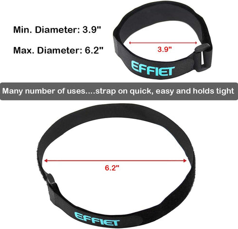12 Packs Fastening Cord Wrap 1 x 24 Inches Hook and Loop Cinch Straps, EFFIET Adjustable Adhesive Extension Hose Storage Strap, Securing Bike Slee...