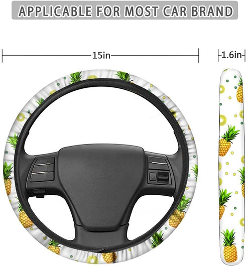 JEOCODY Red Rose Car Men and Women Car Interior Decoration Steering Wheel Cover...