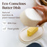 Eco Modern Bamboo Fiber Butter Dish with Lid For Countertop – White Butter Crock Holder – Small Tray Fits Kerrygold, European Style Sticks - Dishw...