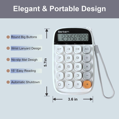 Calculators, Benkaim Desktop Calculator, Basic Standard Calculator, 10 Digit Large LCD Display Big Button Calculator, Cute Desk Accessories for Sc...