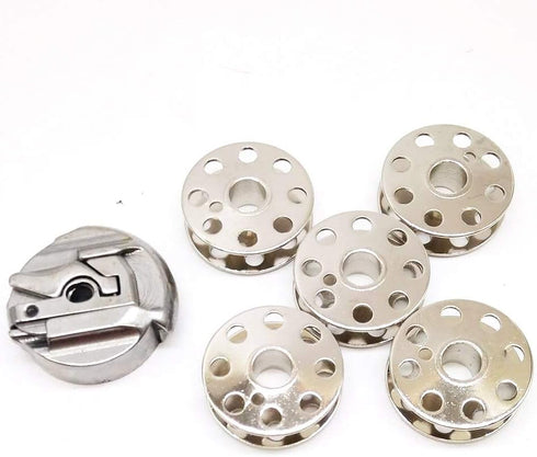 YICBOR 1 pcs 45751 Bobbin case+5 pcs 45785 bobbins for Singer 221,221k,222...