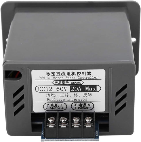 Motor Speed Controller, DC 12-60V 20A DC Brush Motor Speed Controller Forward Reverse Switch Electric Motor Speed Regulator...