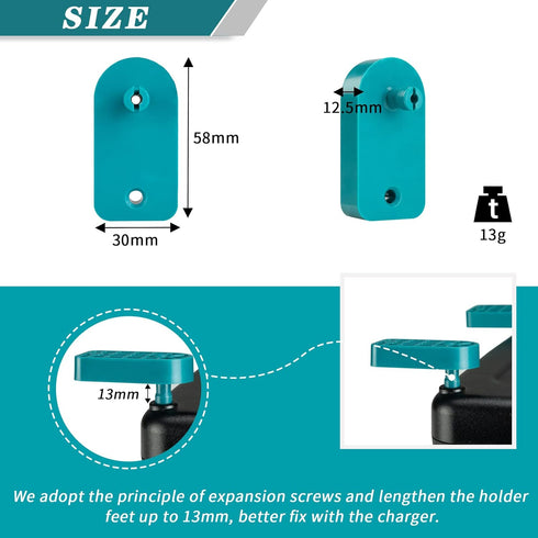 2 Pack Makita Charger Holder, Charger Mount for Makita DC18RC DC18RD DC18RA DC18RF DC18SC DCB18SD DC18SF Chargers(Single & Double & 4-Port Charger...