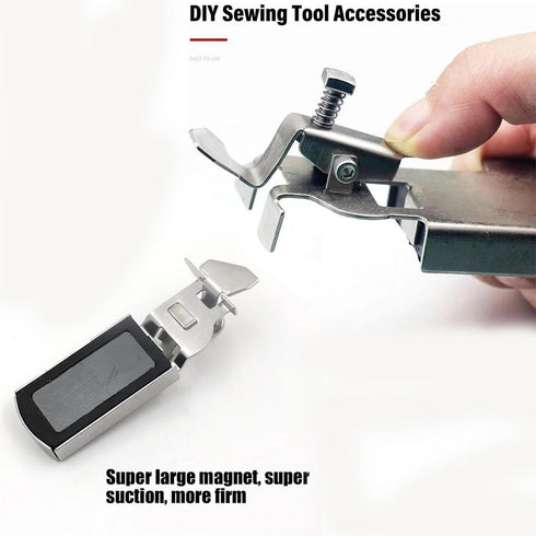 Buddy Sew Magnetic Seam Guide, 2024 New BuddySew Magnetic Seam Guide for Sewing Machine, Universal Seam Guide Ruler Multifunctional Straight Line ...