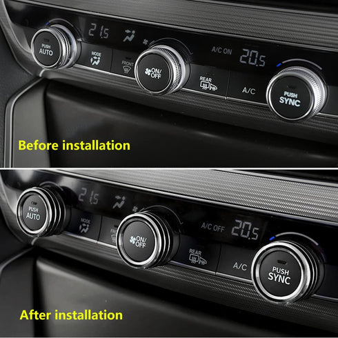 5pcs Aluminum Car Centre Console AC Air Conditioning Knob Sound Volume Knob Cover Trim for 10th Honda Accord Sedan Sport EX EX-L LX 2018 2019 2020...