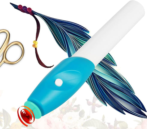 Paper Quilling Pen, Electric Slotted Paper Crafts Quilling Tool Origami Winder Steel Curling Pen Electric Quilling Tool Pen Tools and Supplies Bat...