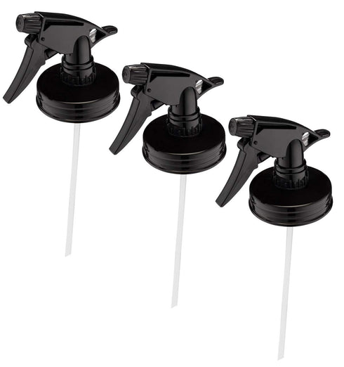 Jarmazing Products Mason Jar Sprayer Lids – Black – 3 pack – with powerful sprayers – fits all Regular Mouth Jars...