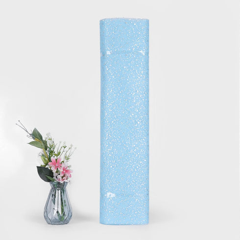 54" by 10 Yards Glitter Tulle Fabric Rolls for Wedding Birthday Party Baby Shower Decoration Tutu Tulle Bolt Ribbons DIY Sewing Crafts - Light Blu...