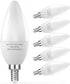 PARTPHONER E12 LED Light Bulbs B11 Candelabra Bulbs 60W Equivalent, Non-Dimmable 6W LED Candle Chandelier Bulb 600 Lumen, 5000K Daylight White, Pa...