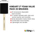 KINGART 242-20 Foam 20 Pc. Value Pack 2" Brush Set, Short Wood Handle, for Oil, Acrylic & Watercolor Paint, Great for Crafts, DIY Home Projects, H...