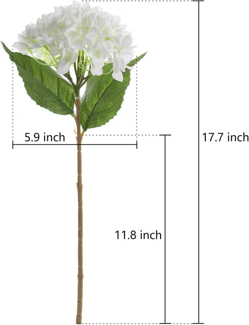 5 Pcs Artificial Silk Hydrangeas Flowers 18'' Bouquet Arrangement, for Home Decor, Wedding, Office, Room, Hotel, Event, Party Decoration (White)...