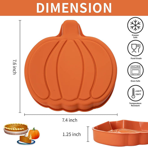 Pumpkin Cake Pan 3 Pack Silicone Pumpkin Pancake Mold, 7 Inch Fall Cake Molds Pumpkin Layer Rainbow Baking Cake Pan for Halloween Thanksgiving...