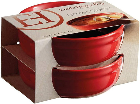 Emile Henry 5" x 1.5" Creme Brulee Dishes (Set of 2) | Burgundy...