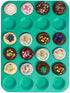 Silicone Muffin Pan, 24 Mini Cupcake Pan for Cream Cheese Fat Bombs, Non Stick, Dishwasher Safe Silicon Bakeware Pans, 2 Pack...