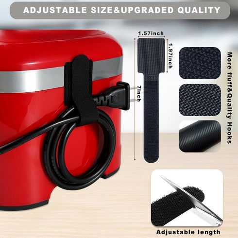 Cord Organizer - Stick On Cord Holder& Cable Keeper for Appliances - Perfect Kitchen Aids Gadgets& New Home Gift...