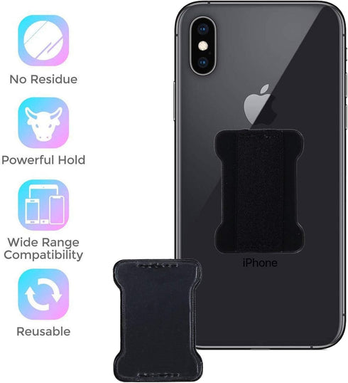 Cellphone Strap Holder for Back of Phone - Ultra Slim Universal Loopy Phone Grip Finger Strap Holder with Adhesive to Stick on (Black 2 Packs)...