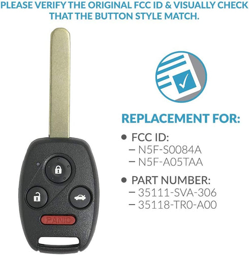 Keyless2Go Replacement for Keyless Entry Car Key Vehicles That Use 4 Button N5F-S0084A...
