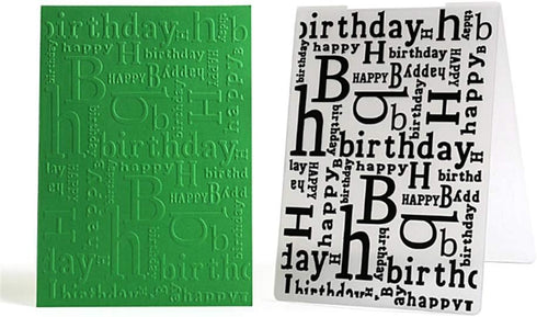 Happy Birthday Plastic Embossing Folder for Card Making, Journaling,Scrapbooking DIY Album Paper Crafts...