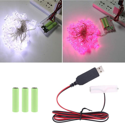 T-HOT AA Battery Eliminator Power Supply Adapter, 1m USB Power Supply Cable,1.5V - 6V, 4 Types for Choose, Replace 1 to 4pcs AA Battery...