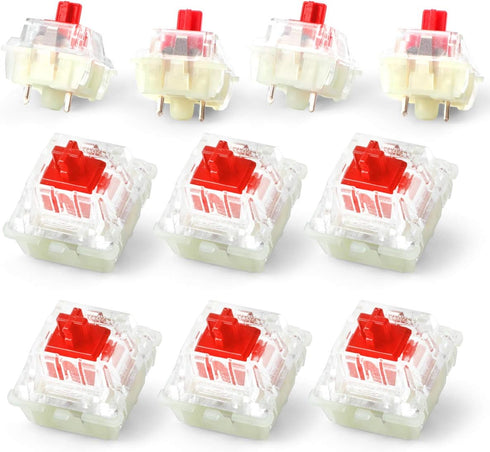 HUYUN Wholesales Authentic RGB Cherry Switch Cherry Mx Switches Keycap Keyswitches Keymodule Mechanical Keyboard Switches Replacement (Red 3pin*10...