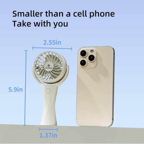 Portable Handheld Fan,USB Rechargeable Personal Fan,Handheld Mini Fan, 360° Rotation - Strong Wind, Ultra-Low Noise - Perfect for Travel, Indoor &...