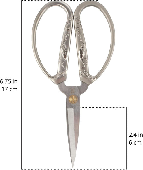 JubileeYarn Crane Motif Large Embroidery Craft Scissors - Brushed Nickel - 1 Pair...